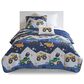 Hampton Park Nash 4-Piece Full/Queen Reversible Quilt Set in Green, Orange, Blue and Grey, , large
