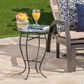Hearth and Haven Han Patio End Table with Tile Mosaic Table Top in White, Blue and Black, , large