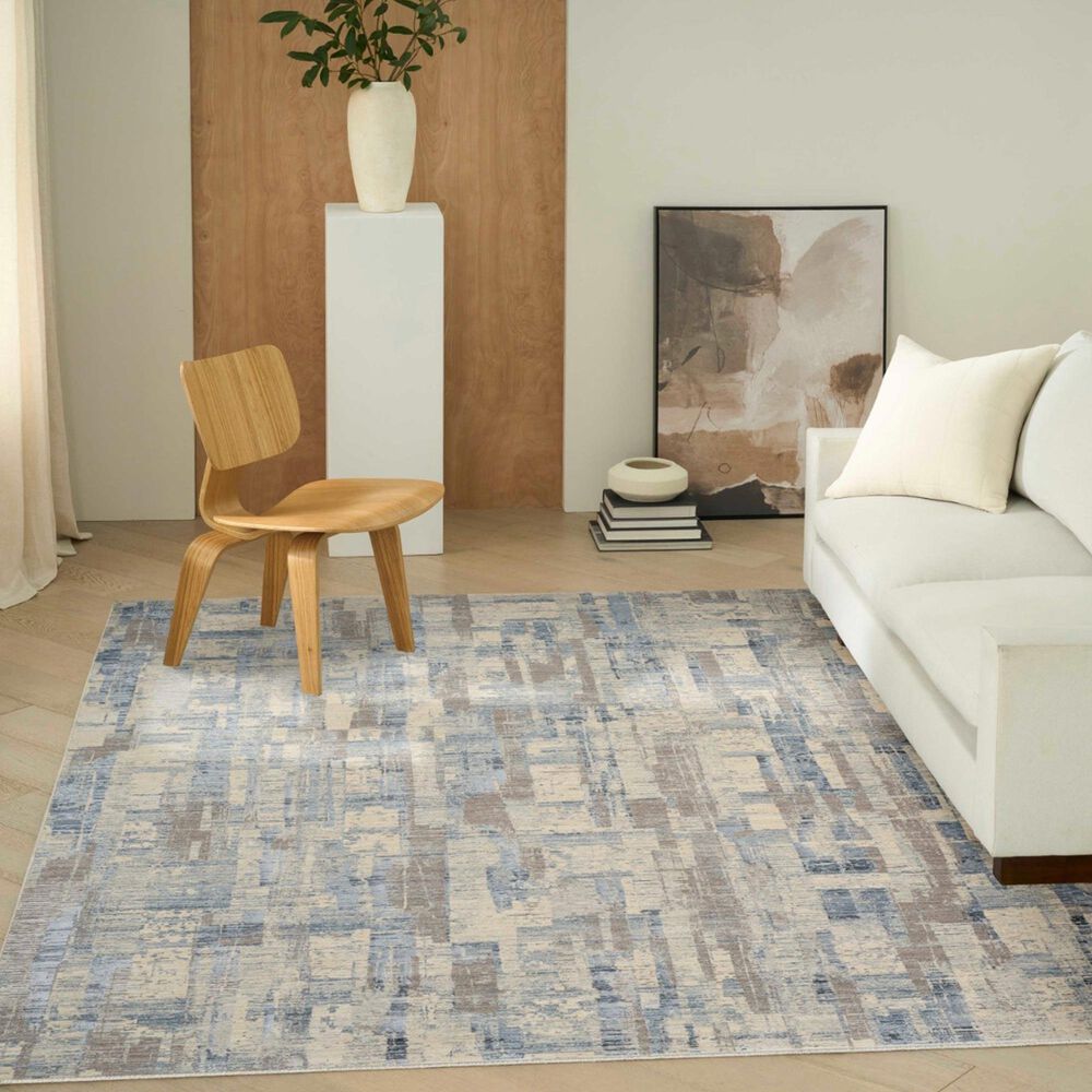 Nourison Drift Blue and Beige 7'10" x 10'2" Area Rug, , large