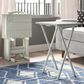 Linon Home Decor Compass Folding TV Tray Table Set with Stand in Light Gray (Set of 4), , large