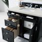 James Martin Vanities Brittany 36" Single Bathroom Vanity in Black Onyx with 3 cm Lime Delight Quartz Top and Rectangular Sink, , large