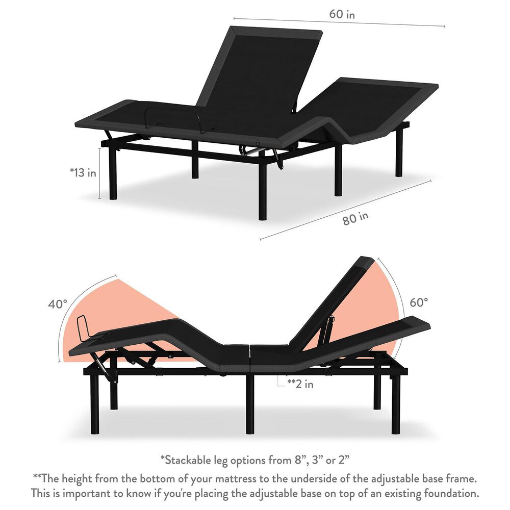 Sleeptronic Majestic Hybrid Plush Flex Head Queen Mattress with Glideaway Flex Head Adjustable Base, , large