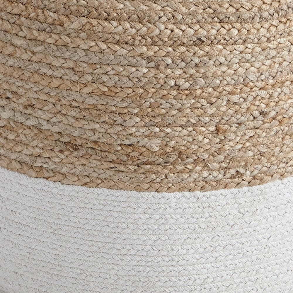 Ashley Sweed Valley Pouf in Natural and White, , large
