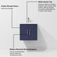 Lexora Home Geneva 24" Single Bathroom Vanity in Navy Blue with 2 cm White Quartz Top and Rectangular Sink, , large