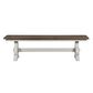 Hawthorne Furniture Drake Backless Dining Bench w/Wood Seat in Rustic White and French Oak, , large