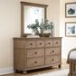 Riva Ridge Oxford 6-Drawer Dresser with Mirror in Tan, , large