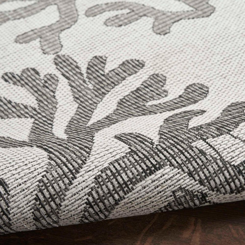 Nourison Garden Oasis Nautical Grey 3&#39; x 5&#39; Indoor/Outdoor Area Rug, , large