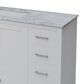 Lexora Home Jacques 84" Double Bathroom Vanity in White with 2 cm White Carrara Marble Top and Rectangular Sinks, , large