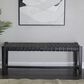 Maple and Jade 47" Leather Handmade Woven Bench in Black, , large