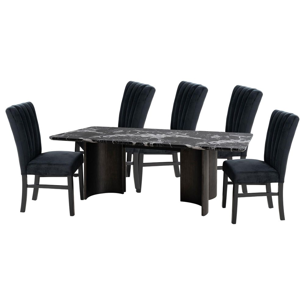 Furniture of America Selsey 7-Piece Rectangular Dining Set in Black