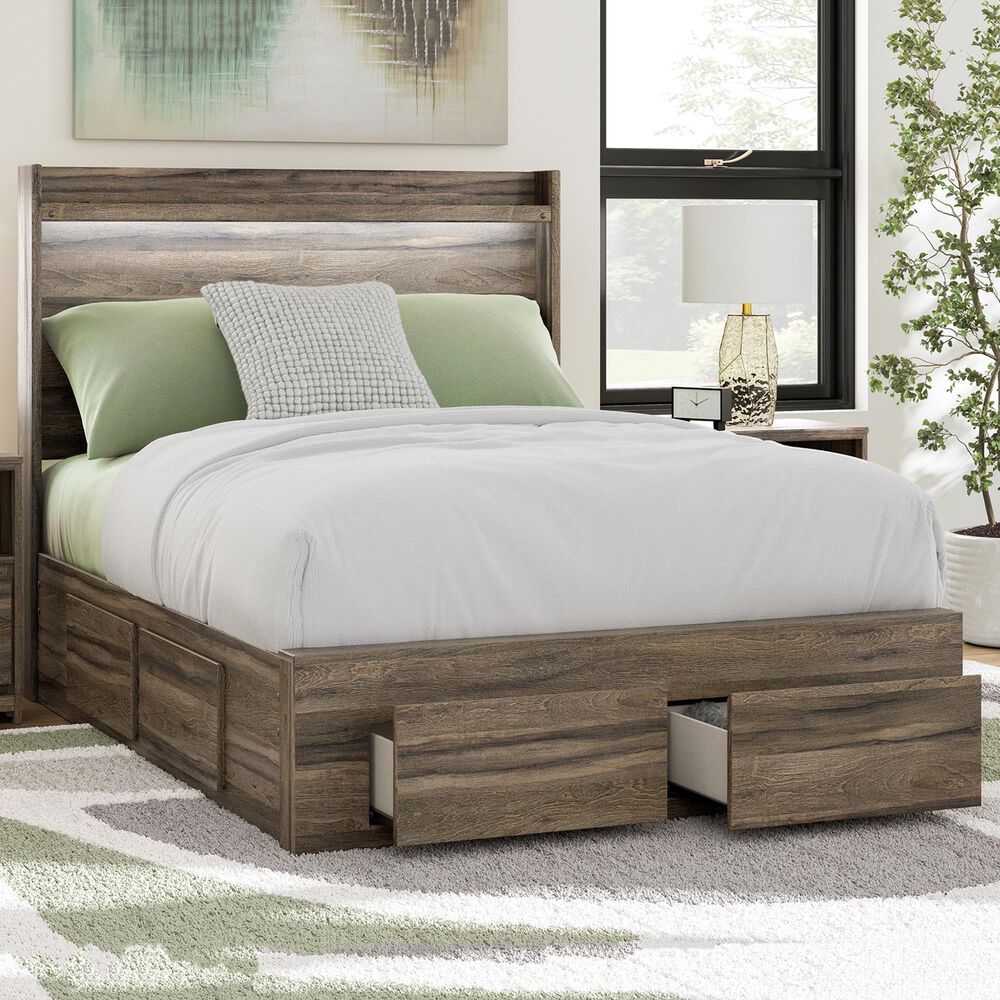 Ashley Elbrim Full Storage Bed in Weathered Brown, , large
