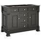 James Martin Vanities Brookfield 48" Single Bathroom Vanity in Black Onyx with 3 cm Carrara White Marble Top and Rectangular Sink, , large