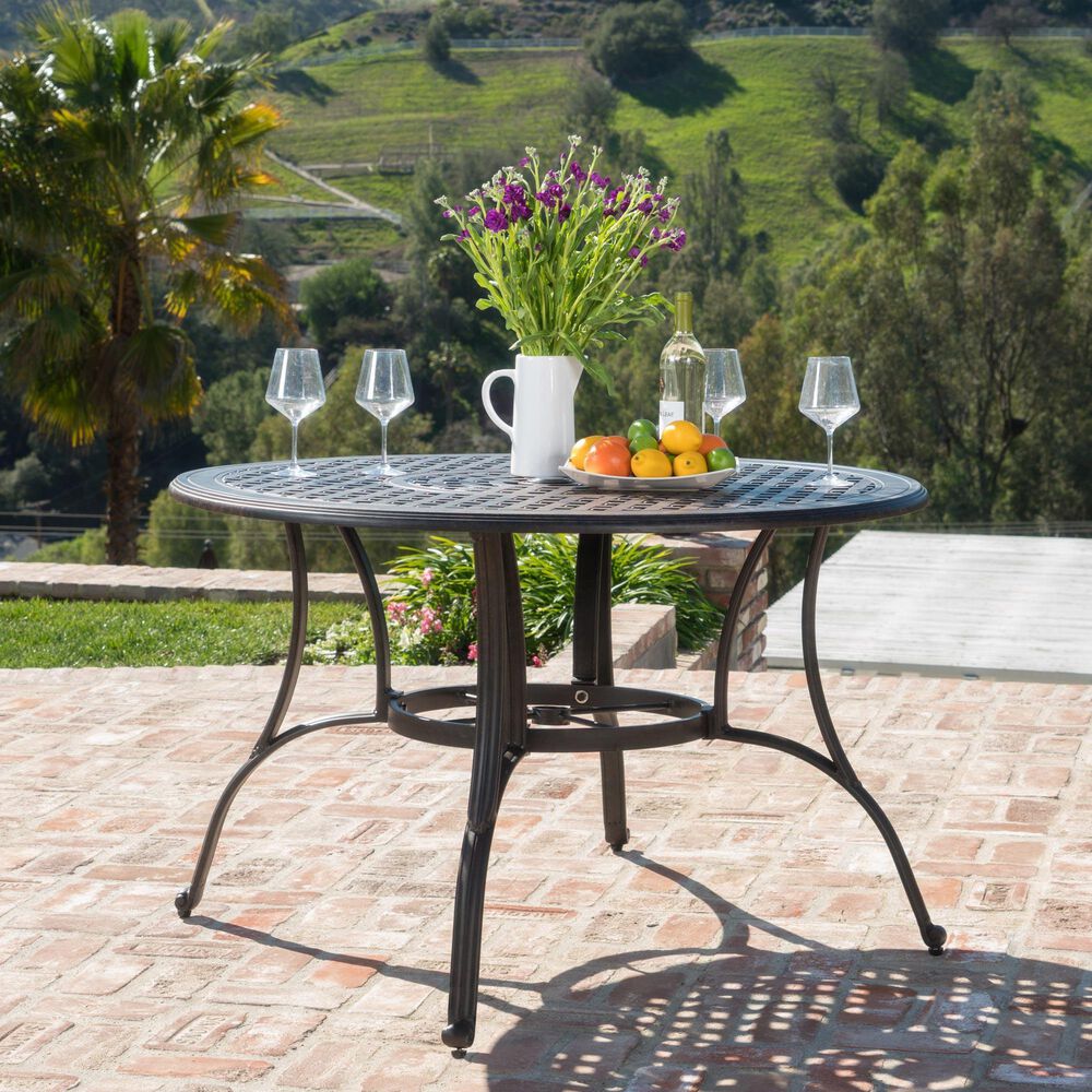 Noble House Alfresco Patio Dining Table in Bronze - Table Only, , large