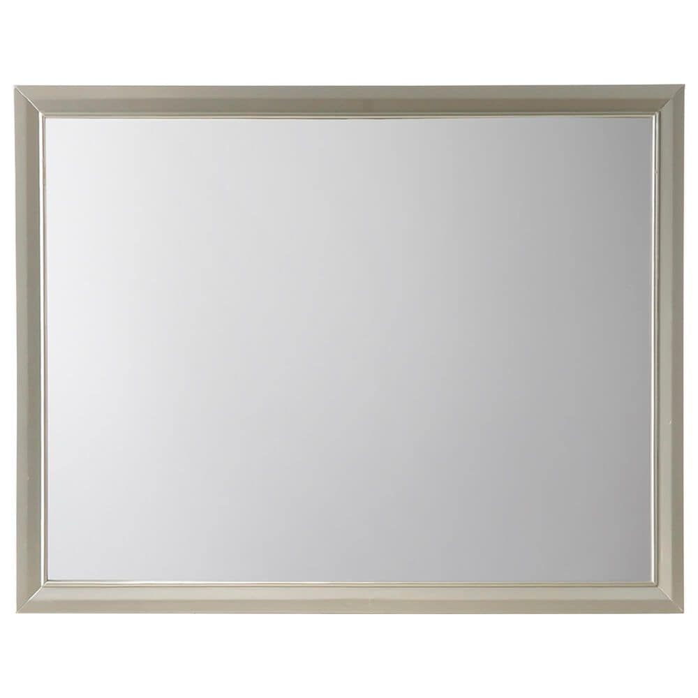 Crown Mark Lyssa 4-Piece Twin Panel Bedroom Set with Dresser Mirror in Champagne, , large