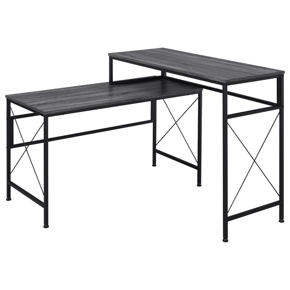 Furniture of America Erickson L-Shaped Desk in Distressed Gray, , large