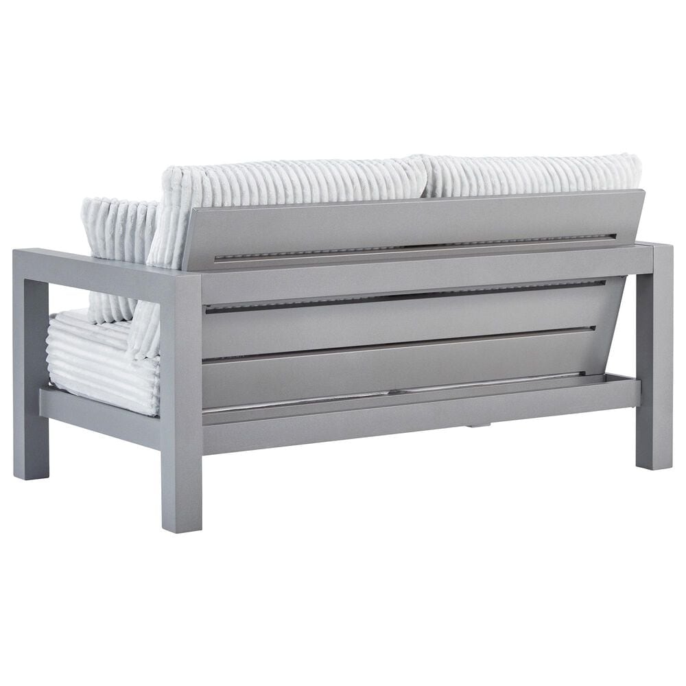 Ashley Hurley Park Patio Loveseat in Gray, , large