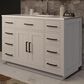 Lexora Home Abbey 48" Single Bathroom Vanity in White Oak with 2 cm White Quartz Top and Rectangular Sink, , large