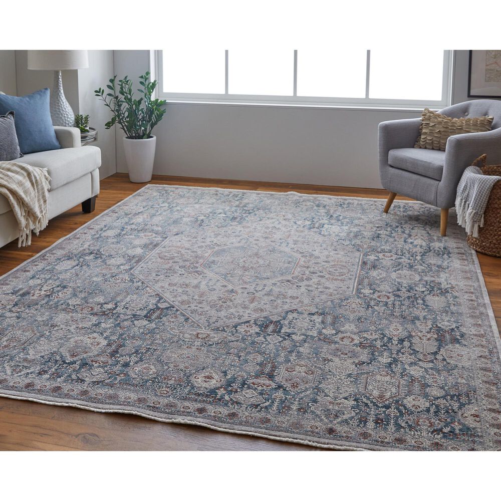 Feizy Marquette 6&#39;7&quot; x 9&#39;10&quot; Blue and Gray Area Rug, , large
