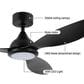 HOMLUX 52" Indoor Ceiling Fan with LED Light in Black, , large