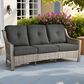 HOMLUX Outdoor Wicker Conversation Sofa in Black, , large