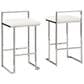 Ashley Madanere Bar Stool Set of 2 in White/Chrome Finish, , large