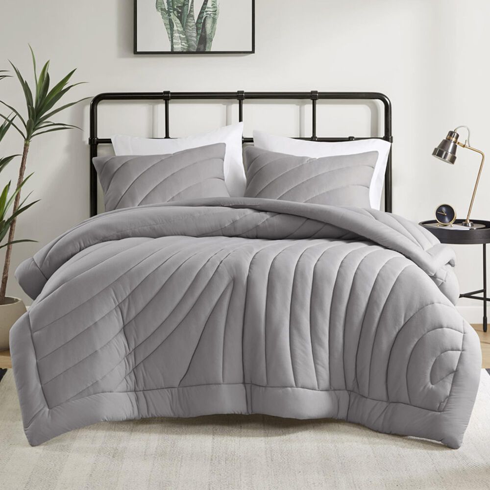 Hampton Park Juniper 3-Piece Full/Queen Comforter Set in Grey, , large