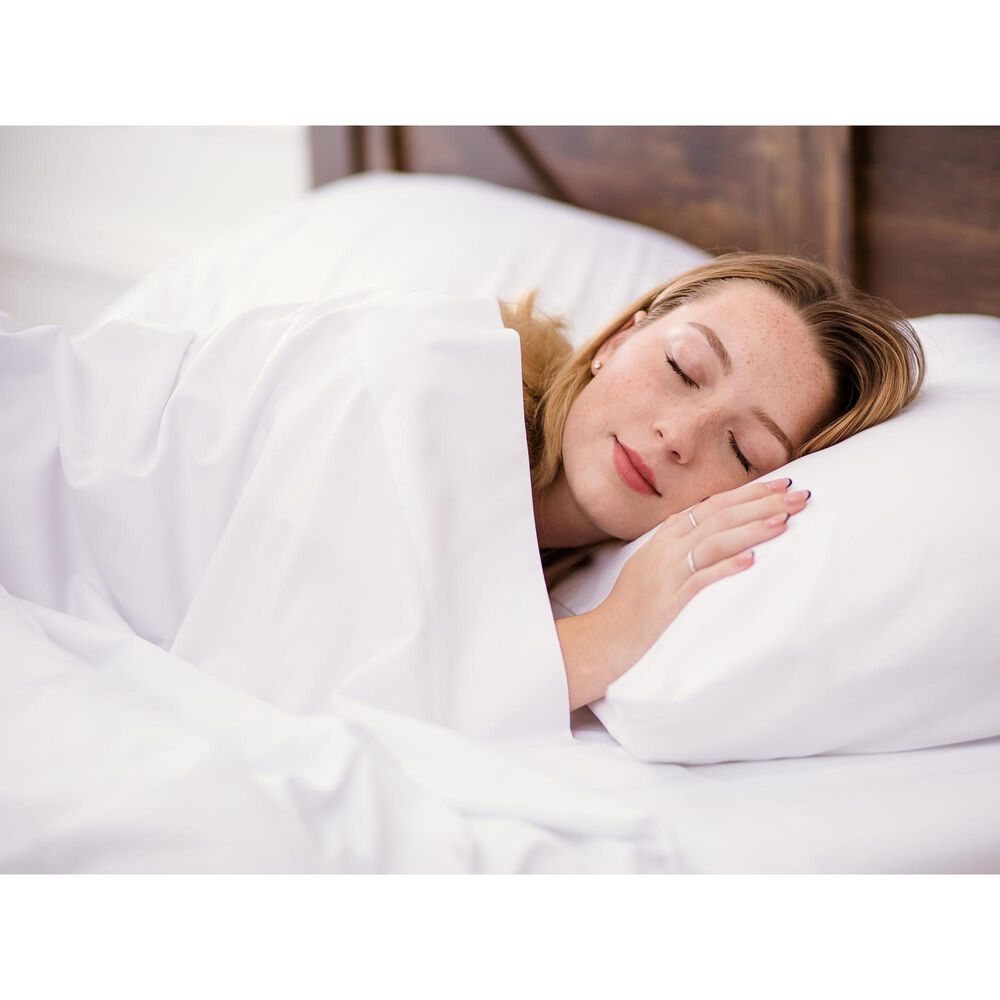 4-Piece Queen Solid Embroidered Sheet Set in White, , large