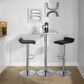 LumiSource Bistro-Ale 3-Piece Bar Set with Black Cushion in Silver and Chrome, , large