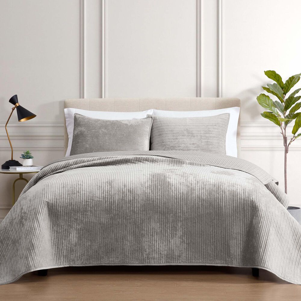 Hallmart Collectibles Reese 3-Piece King Coverlet Set in Gray, , large