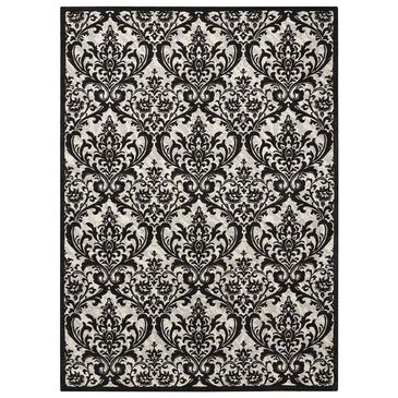 Nourison Damask DAS02 2"3" x 3"9" Black and White Area Rug, , large