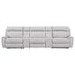 Ashley Social Pointe 5-Piece Power Symmetrical Reclining Sectional with Armless Chair in Pearl and Ash, , large
