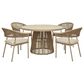 Ashley Orchard Beach 5-Piece Outdoor Dining Set in Beige, , large