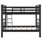 Linon Home Decor Beckett Twin Over Twin Bunk Bed in Black, , large