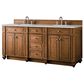 James Martin Vanities Bristol 72" Double Bathroom Vanity in Saddle Brown with 3 cm Eternal Jasmine Pearl Silestone Top, Rectangular Sinks and FreePower Wireless Charger, , large