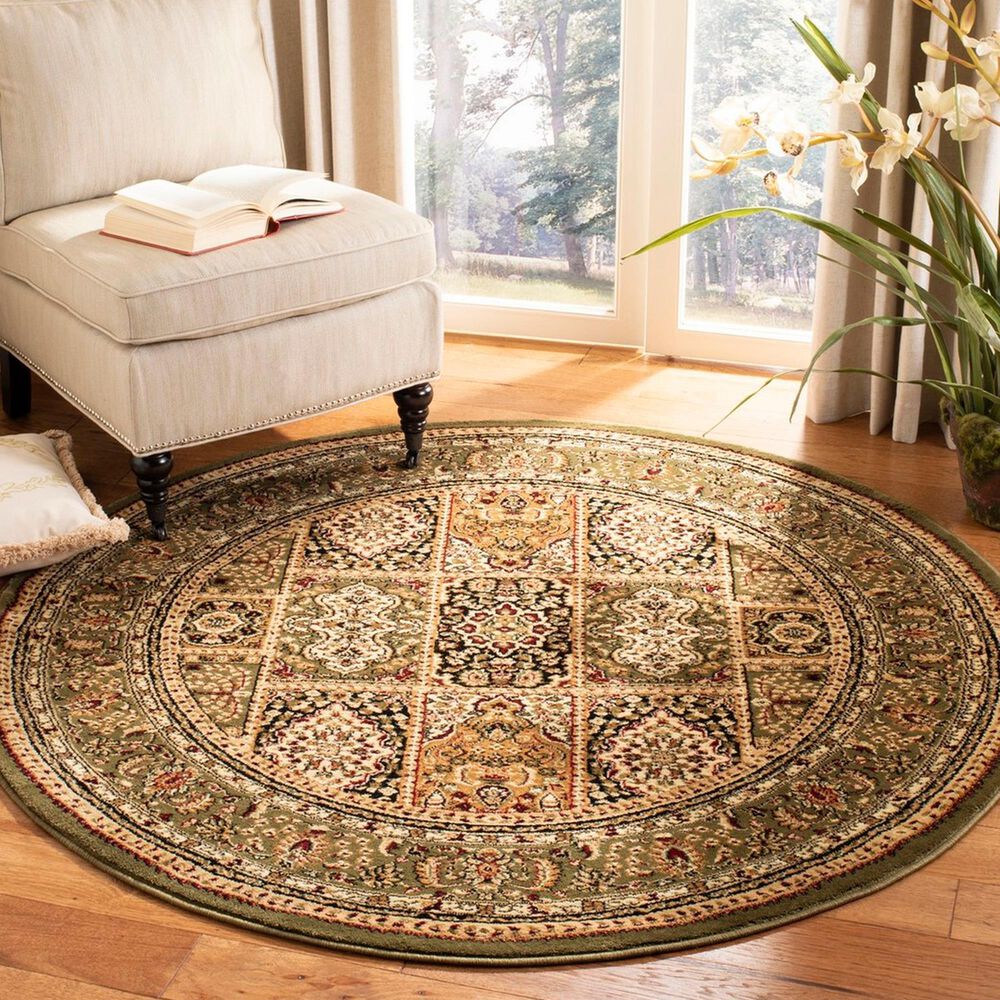 Safavieh Lyndhurst 8&#39; Round Multicolor and Green Area Rug, , large