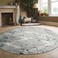 Radici USA Davide Geometric 7"10" Round Blue Area Rug, , large