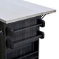 Hearth and Haven Outdoor Kitchen Island Cart with Extendable Stainless Steel Top and Adjustable Shelf in Black, , large