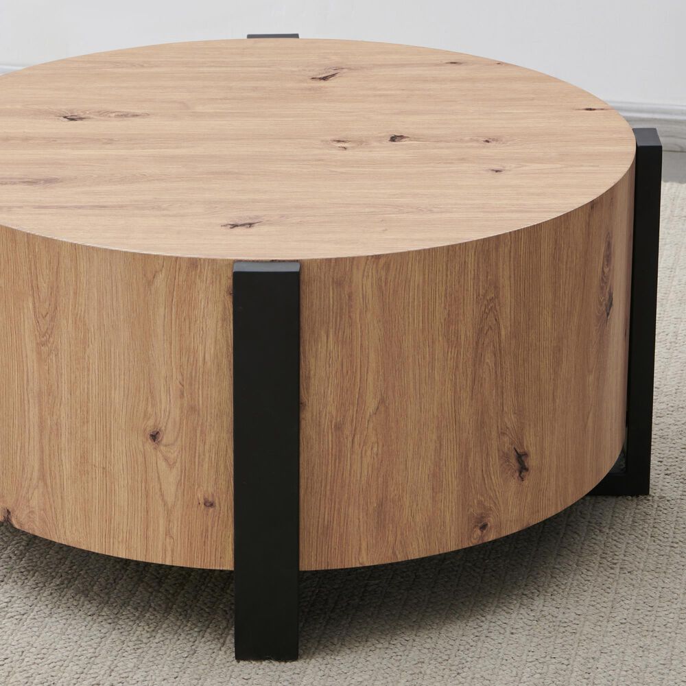 Steve Silver Furniture Darcie Cocktail Table in Natural and Black, , large