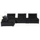 HOMLUX Anna C 4-Piece Stationary Sectional Sofa in Black Velvet, , large