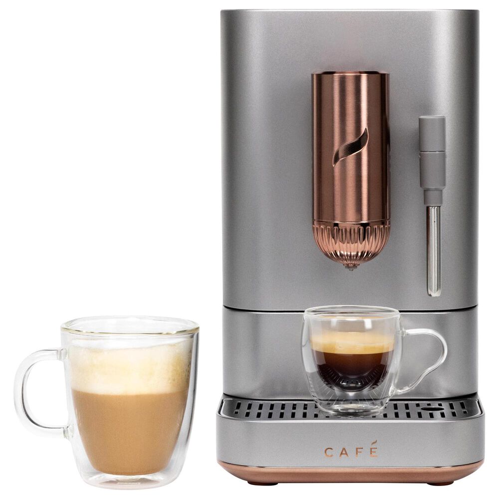 Cafe 40.5 Oz Affetto Espresso Machine + Frother in Stainless Steel, , large