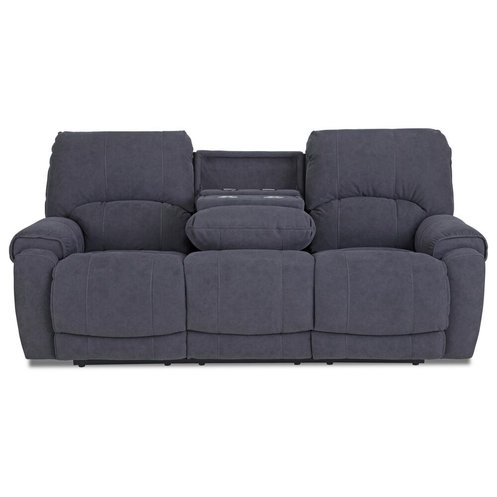 HomeStretch Showtime Power Reclining Sofa with Drop Down Table in Graphite, , large