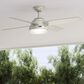 Hunter Dempsey 52" Outdoor Ceiling Fan with Lights in Matte Nickel, , large