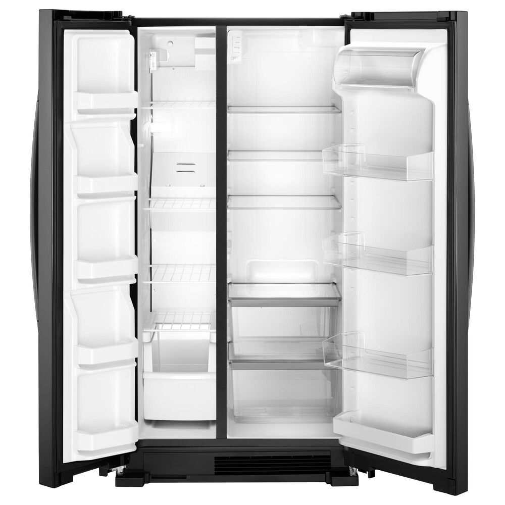 Whirlpool 22 Cu. Ft. Side-by-Side Refrigerator with Hidden Hinges in Black, , large