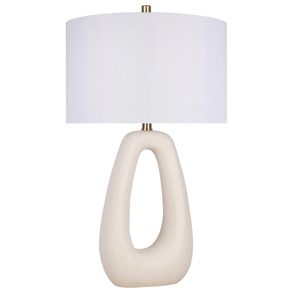 Classy Art Wholesalers Serenity Loop Ceramic Table Lamp in White, , large