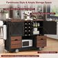 HOMLUX 54" Kitchen Island with Drop Leaf in Black, , large