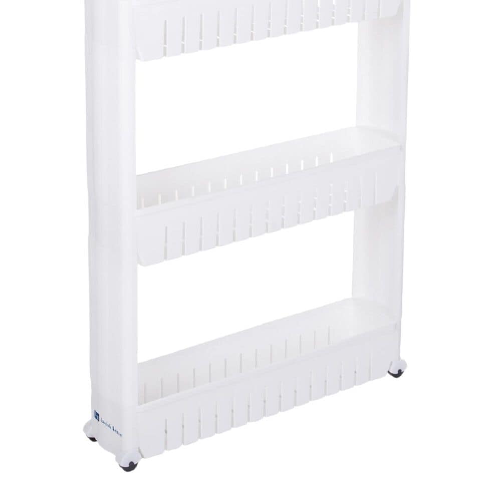 Timberlake Lavish Home Slim Slide Out 5 -Tier Storage Tower with Wheels in White, , large