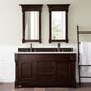 James Martin Vanities Brookfield 60" Double Bathroom Vanity in Burnished Mahogany with 3 cm Lime Delight Quartz Top and Rectangular Sinks, , large