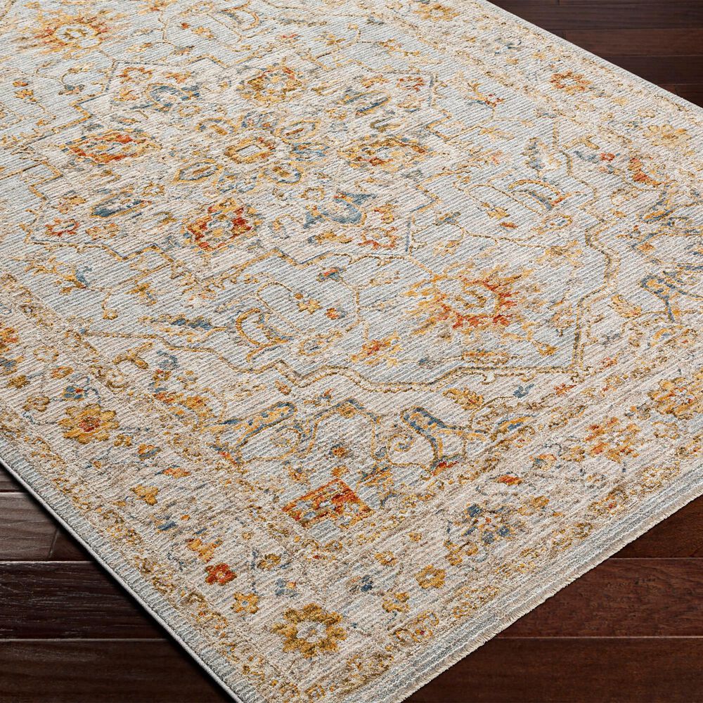 Surya Reina Light Gray, Cream, Denim, Mustard, Rust, Olive and Light Brown 6&#39;7&quot; x 9&#39;6&quot; Area Rug, , large