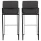 Lumisource Fuji High Back Barstool with Charcoal Fabric in Black (Set of 2), , large