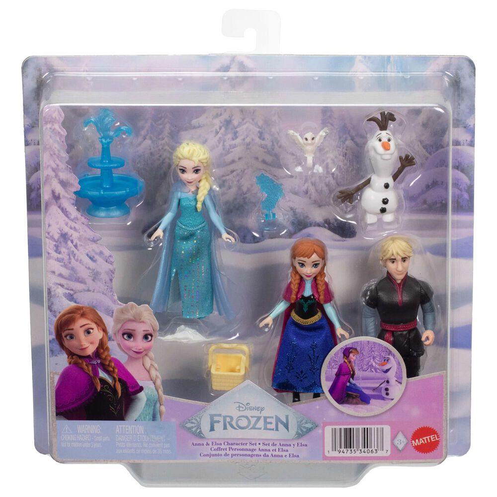 Disney Princess Anna and Elsa Character Set with 4 Small Dolls, , large